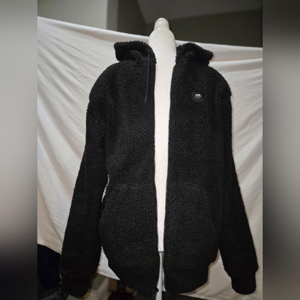 Vans Cozy Black Zip Up Sherpa Jacket